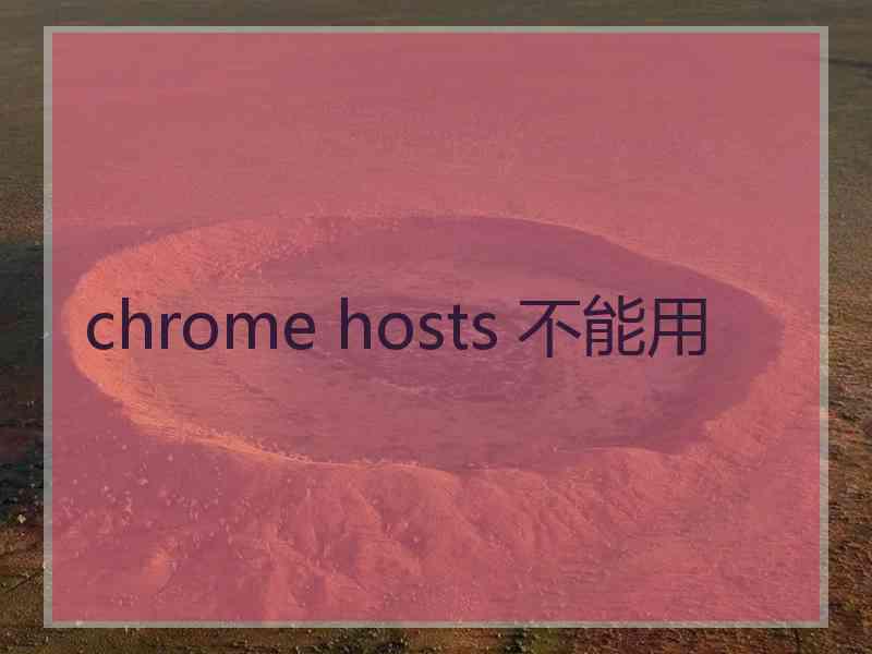 chrome hosts 不能用