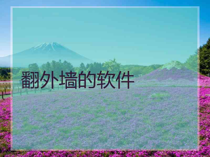 翻外墙的软件