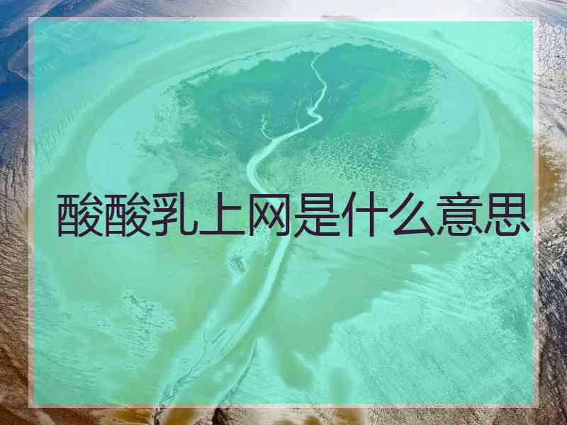 酸酸乳上网是什么意思
