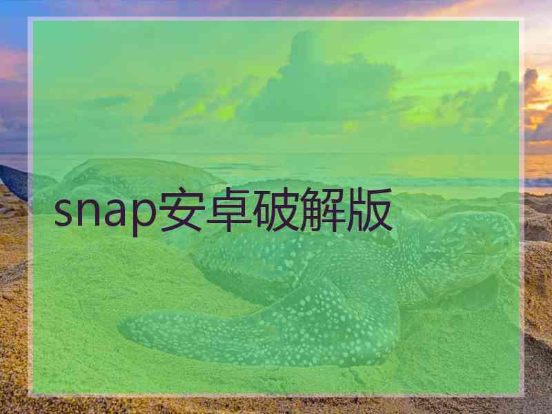 snap安卓破解版