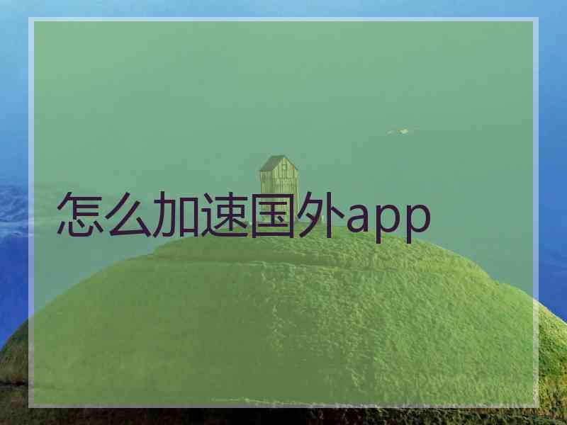 怎么加速国外app