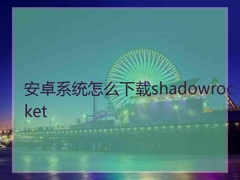 安卓系统怎么下载shadowrocket
