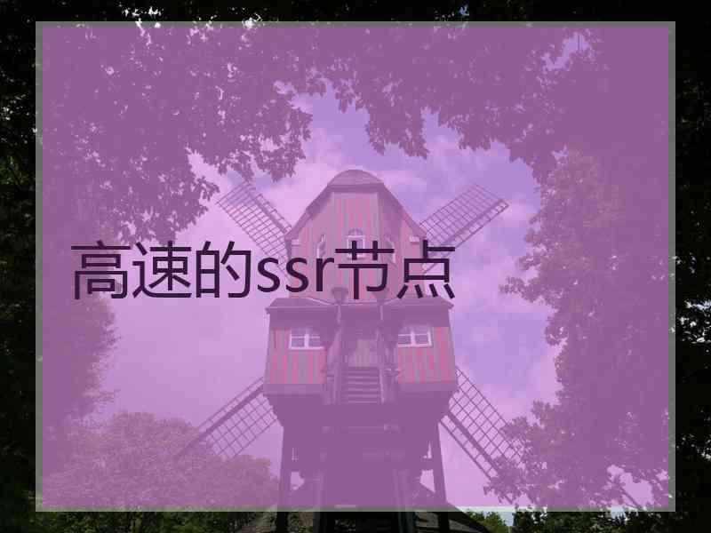 高速的ssr节点