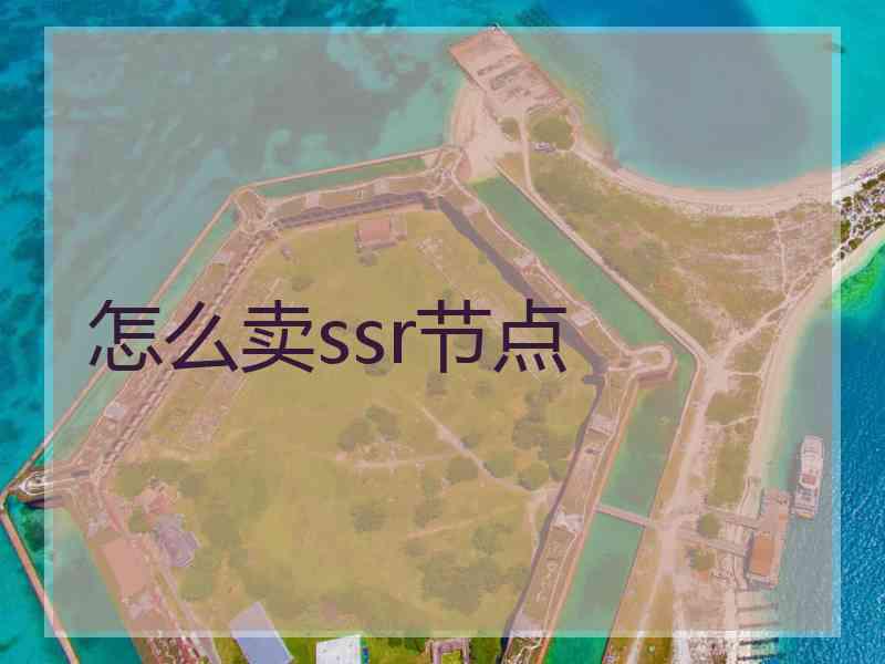 怎么卖ssr节点