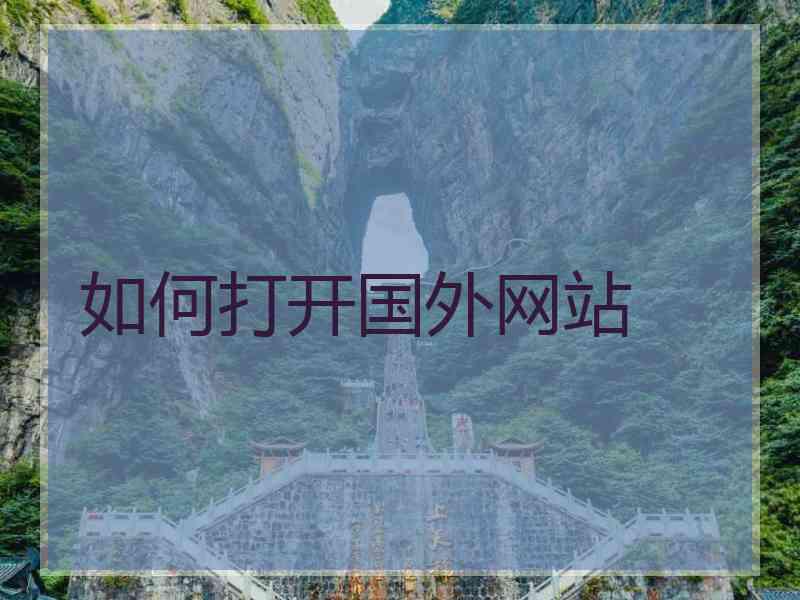 如何打开国外网站
