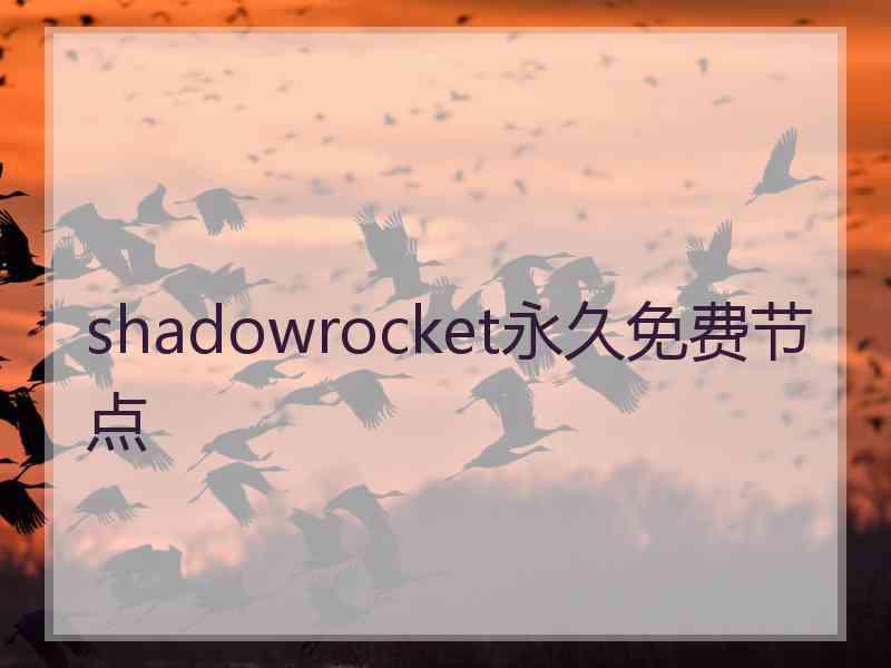 shadowrocket永久免费节点