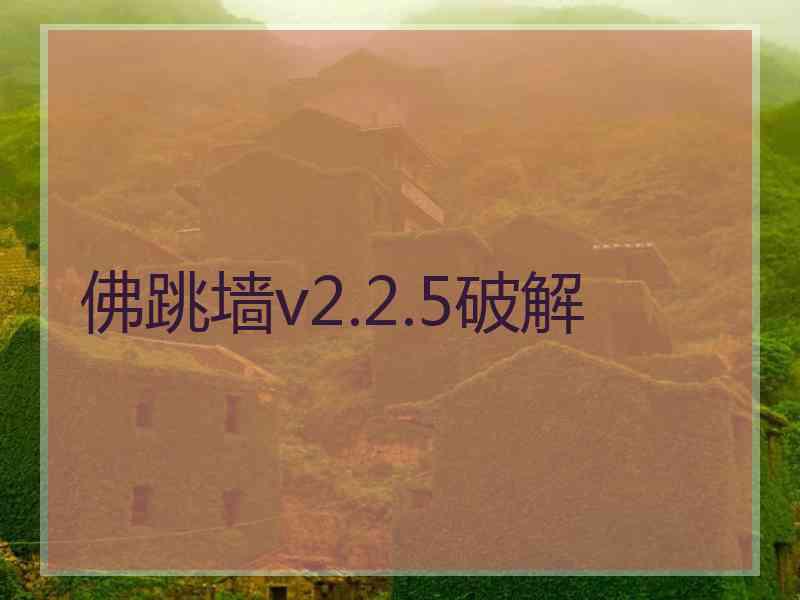 佛跳墙v2.2.5破解