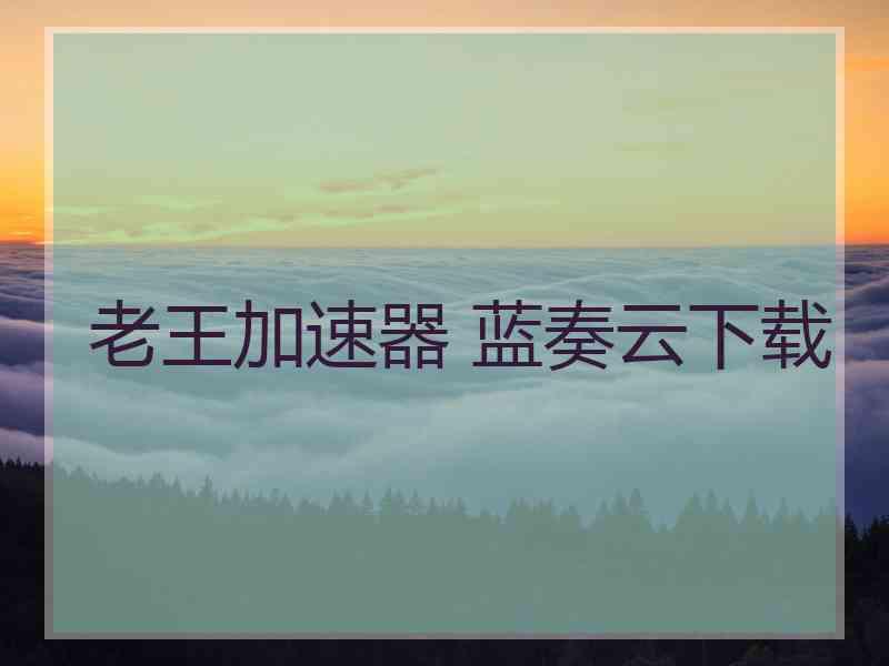 老王加速器 蓝奏云下载