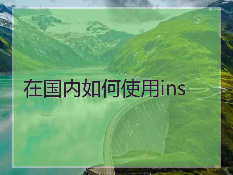 在国内如何使用ins