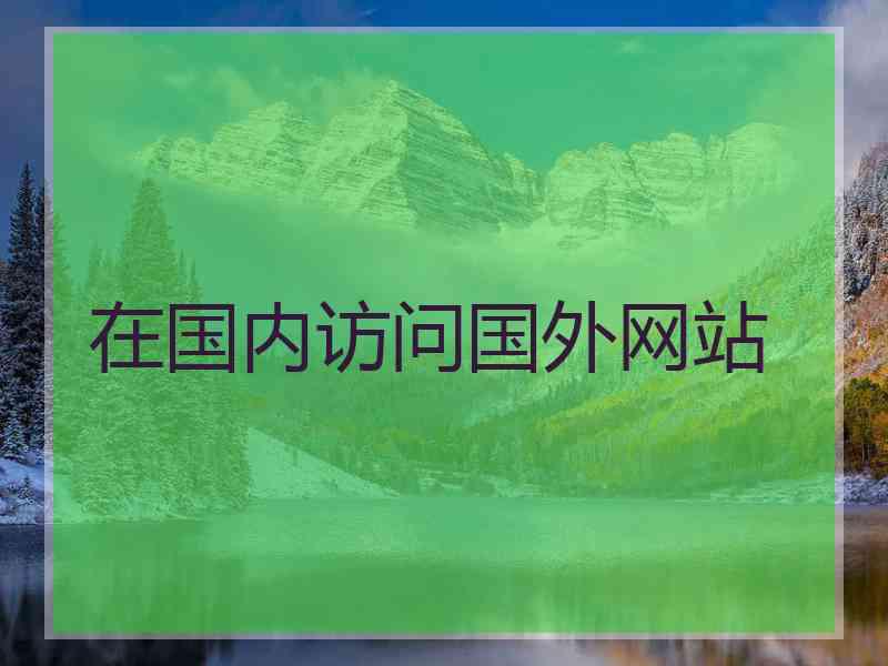 在国内访问国外网站