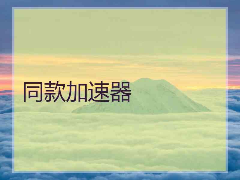 同款加速器
