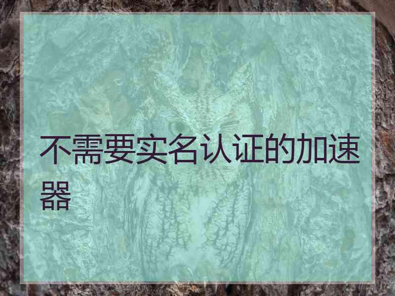 不需要实名认证的加速器