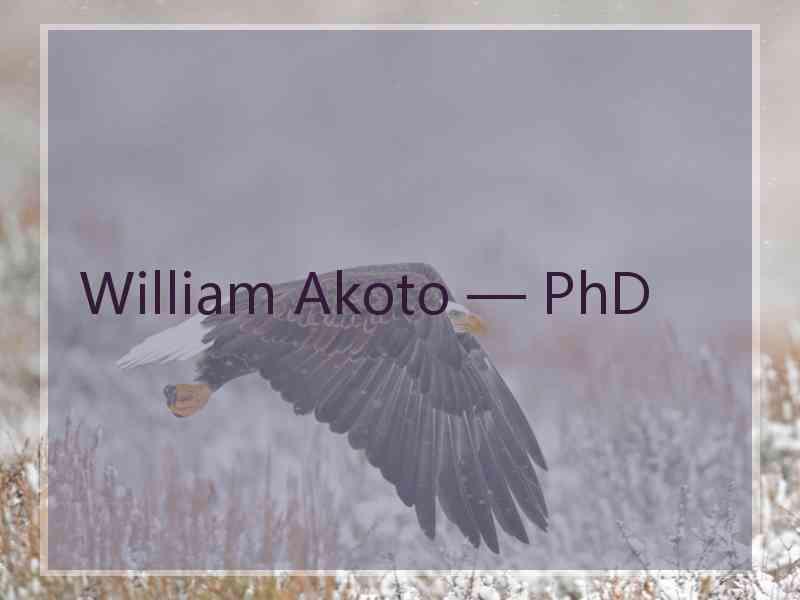 William Akoto — PhD