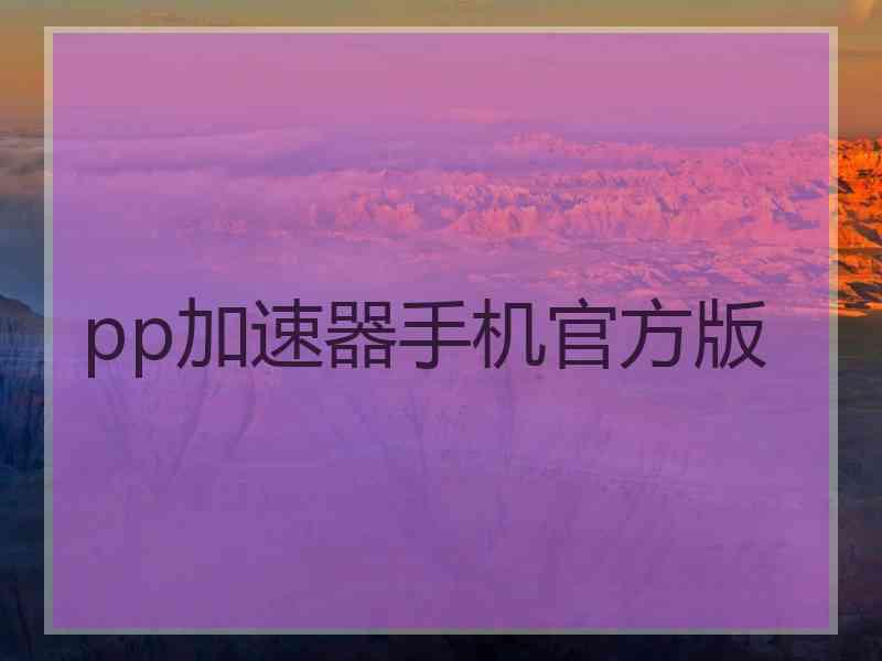 pp加速器手机官方版