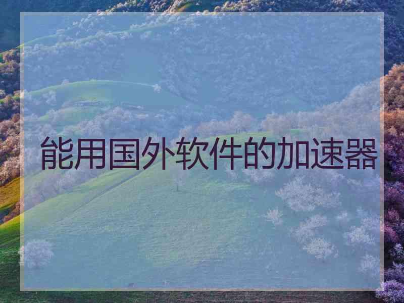 能用国外软件的加速器