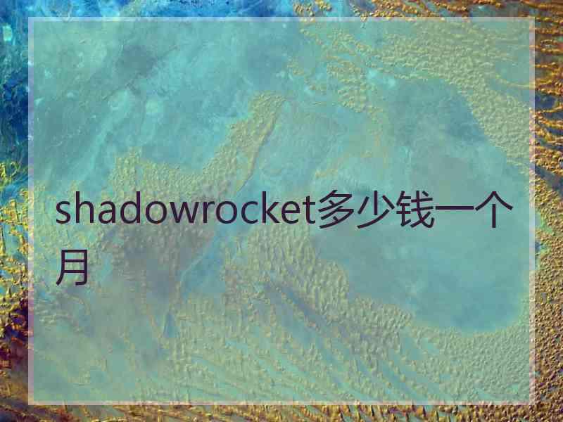 shadowrocket多少钱一个月