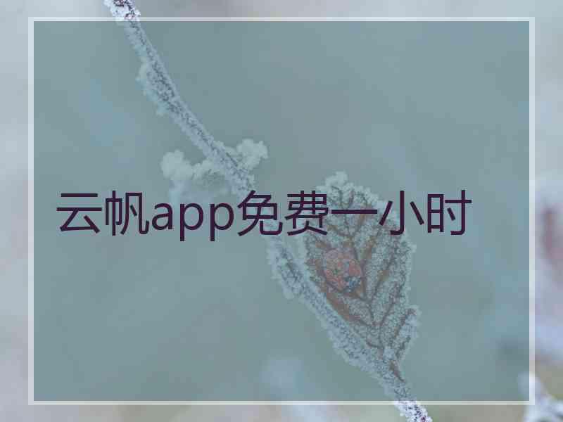 云帆app免费一小时