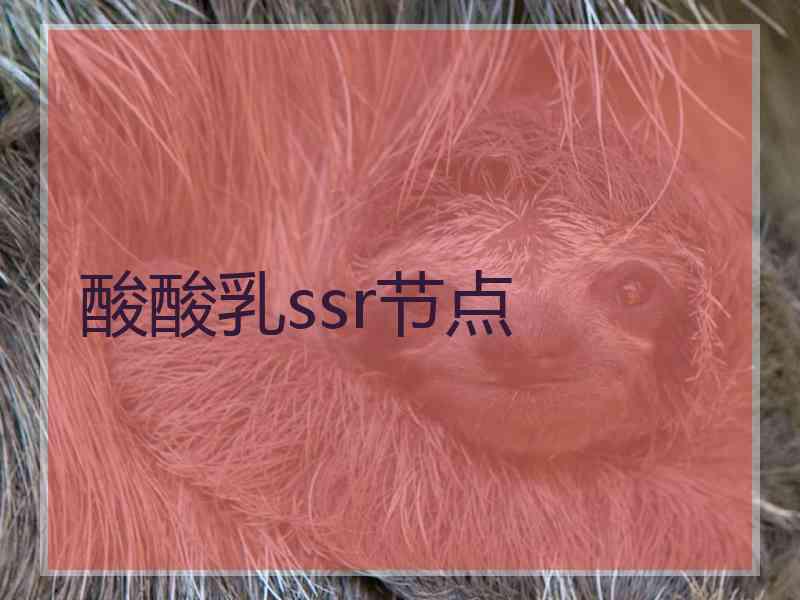 酸酸乳ssr节点