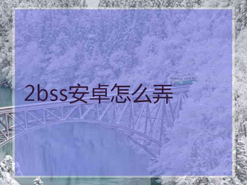 2bss安卓怎么弄