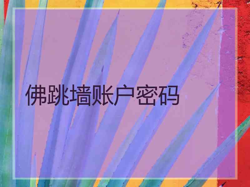 佛跳墙账户密码
